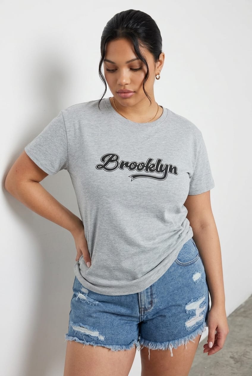 Grey Short Sleeve Grey Regular Brooklyn T-shirt