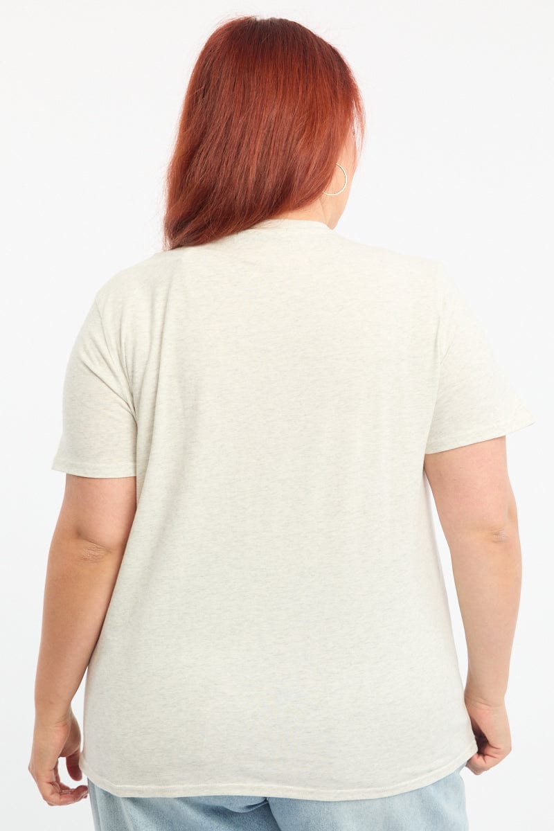 Grey Graphic T-shirt Short Sleeve Crew Neck