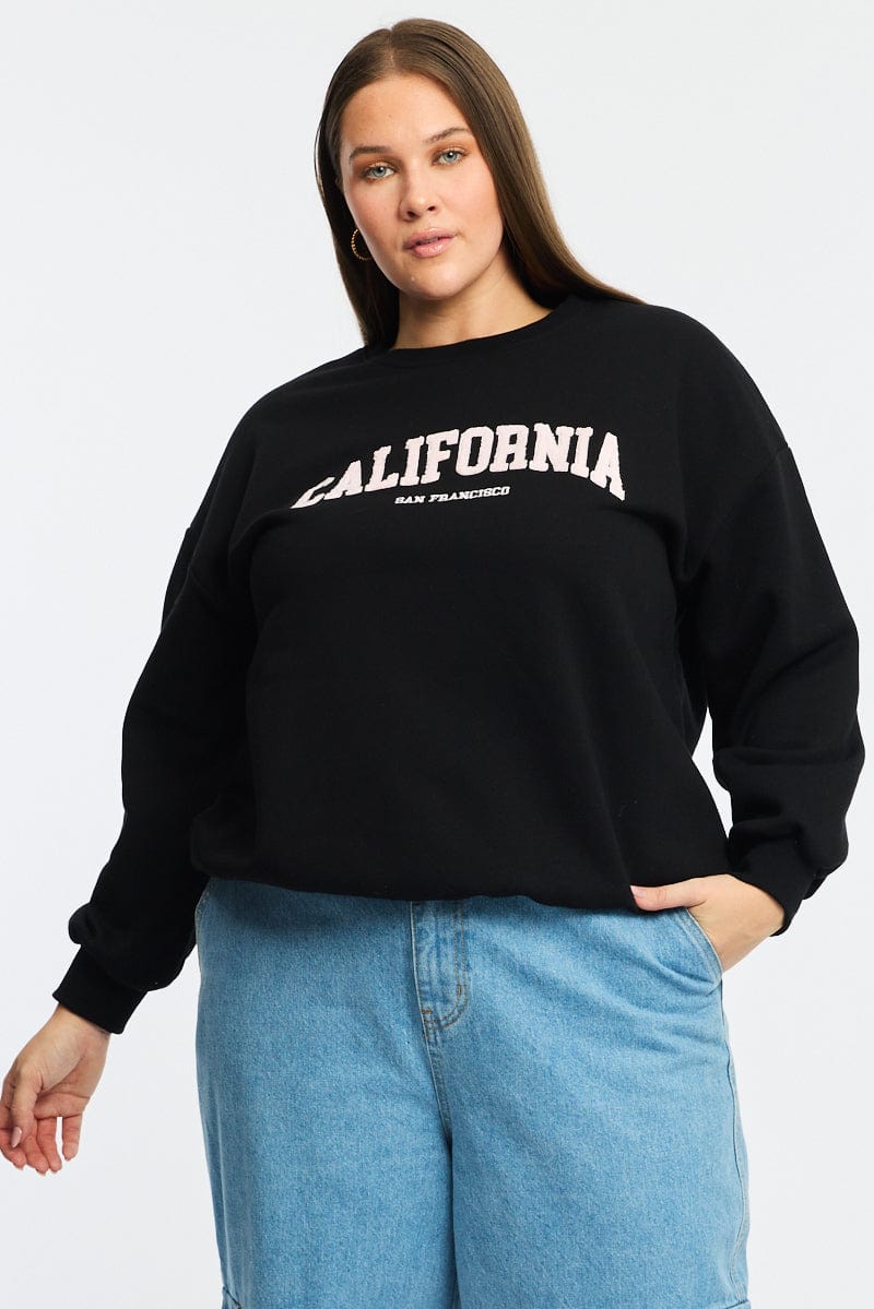 Black Sweatshirt Long Sleeve Crew Neck