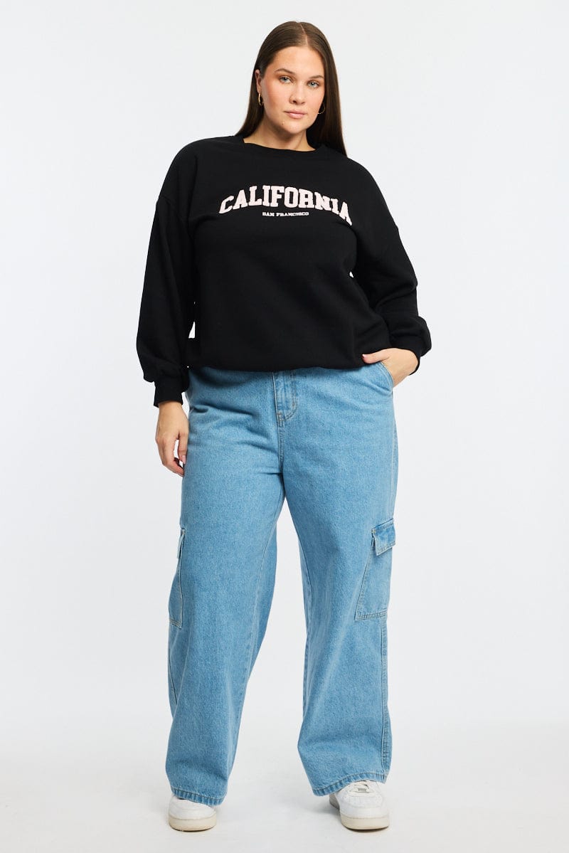 Black Sweatshirt Long Sleeve Crew Neck