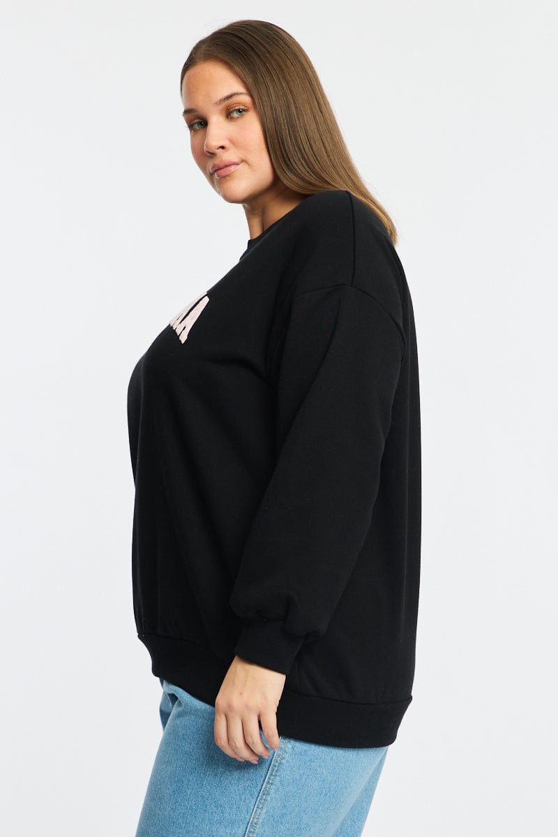 Black Sweatshirt Long Sleeve Crew Neck