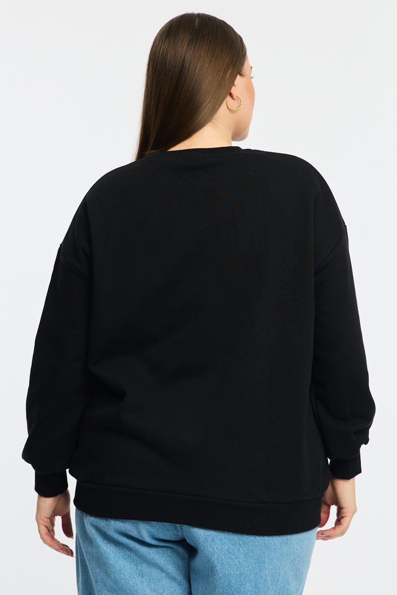 Black Sweatshirt Long Sleeve Crew Neck