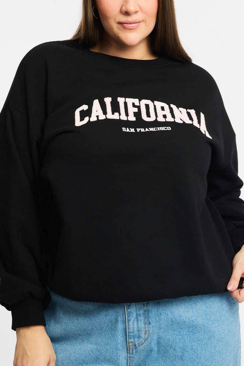 Black Sweatshirt Long Sleeve Crew Neck