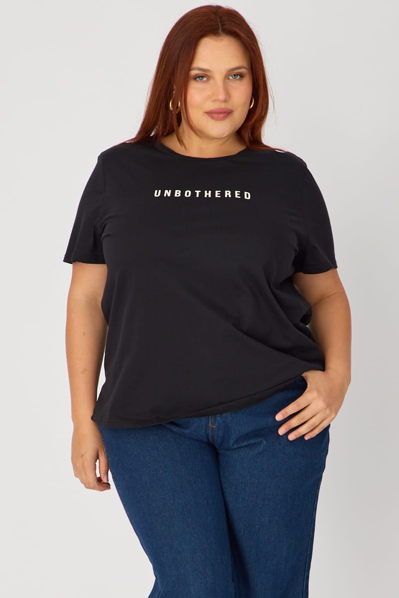 Black Unbothered Graphic T-Shirt