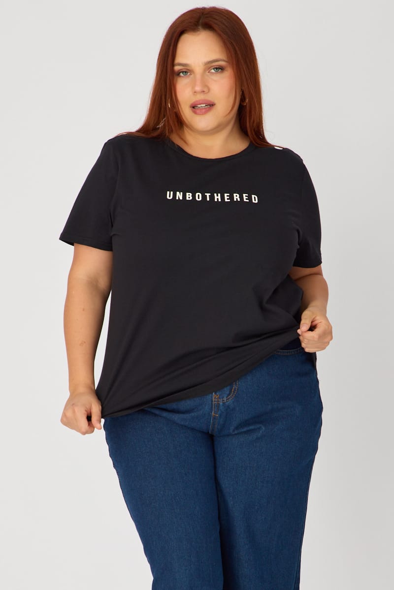 Black Unbothered Graphic T-Shirt