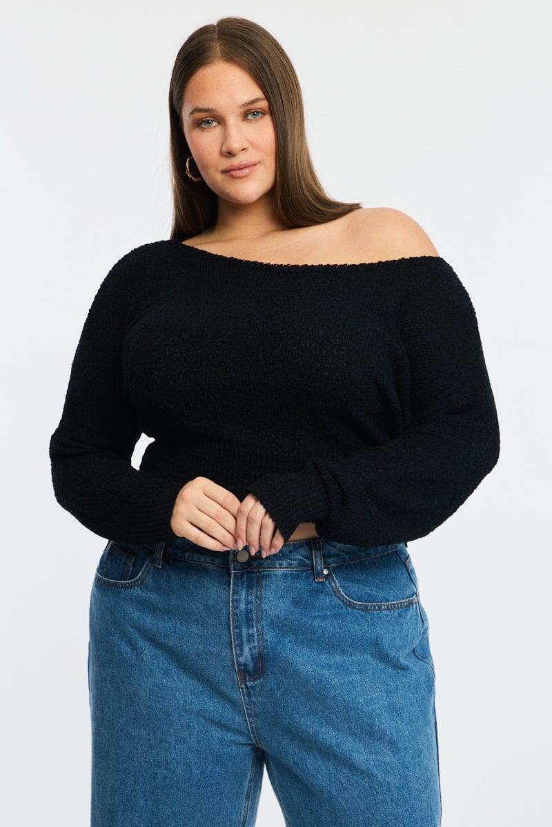 Black One Shoulder Jumper