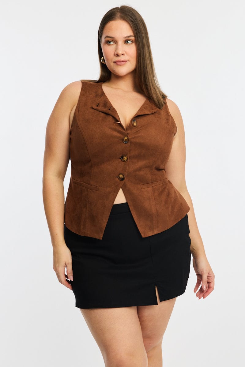 Black Bengaline Mini Skirt Skorts