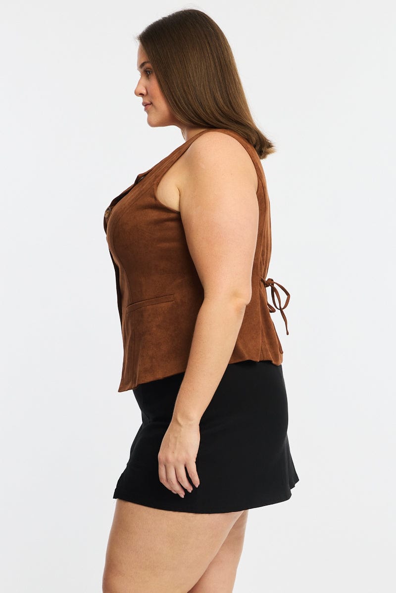 Black Bengaline Mini Skirt Skorts