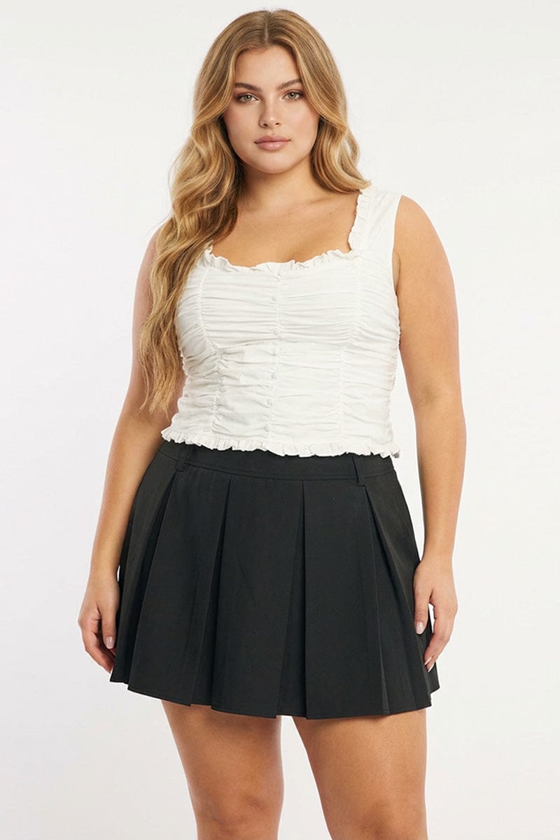 Black Pleated Mini Skirt