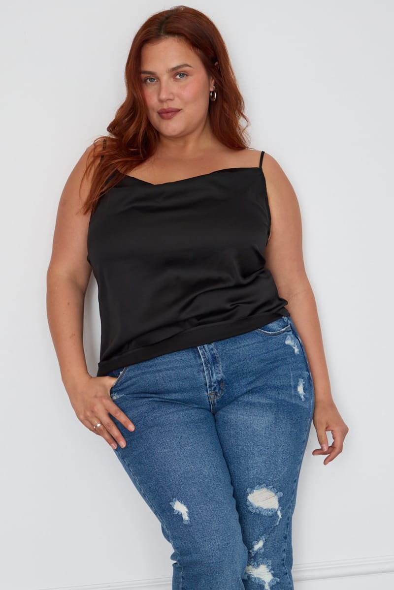 Black Cowl Neck Cami