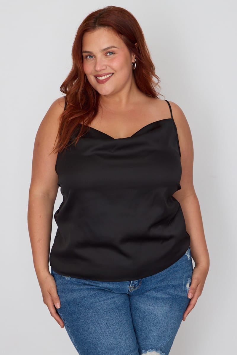 Black Cowl Neck Cami