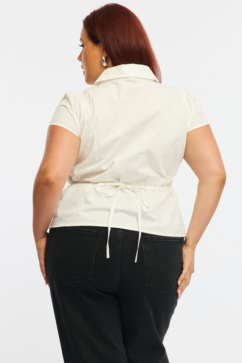 White Fitted Shirt Short Sleeve