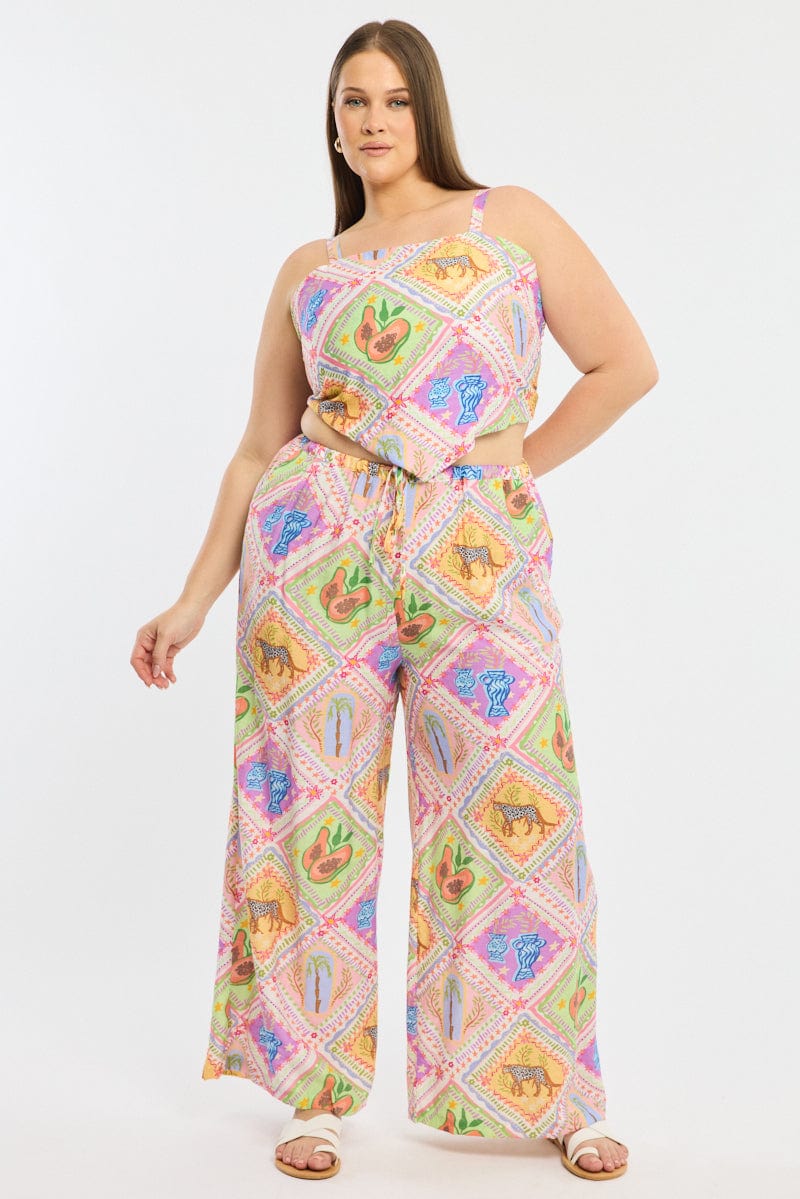 Multi Abstract Scarf To Sleeveless Textured