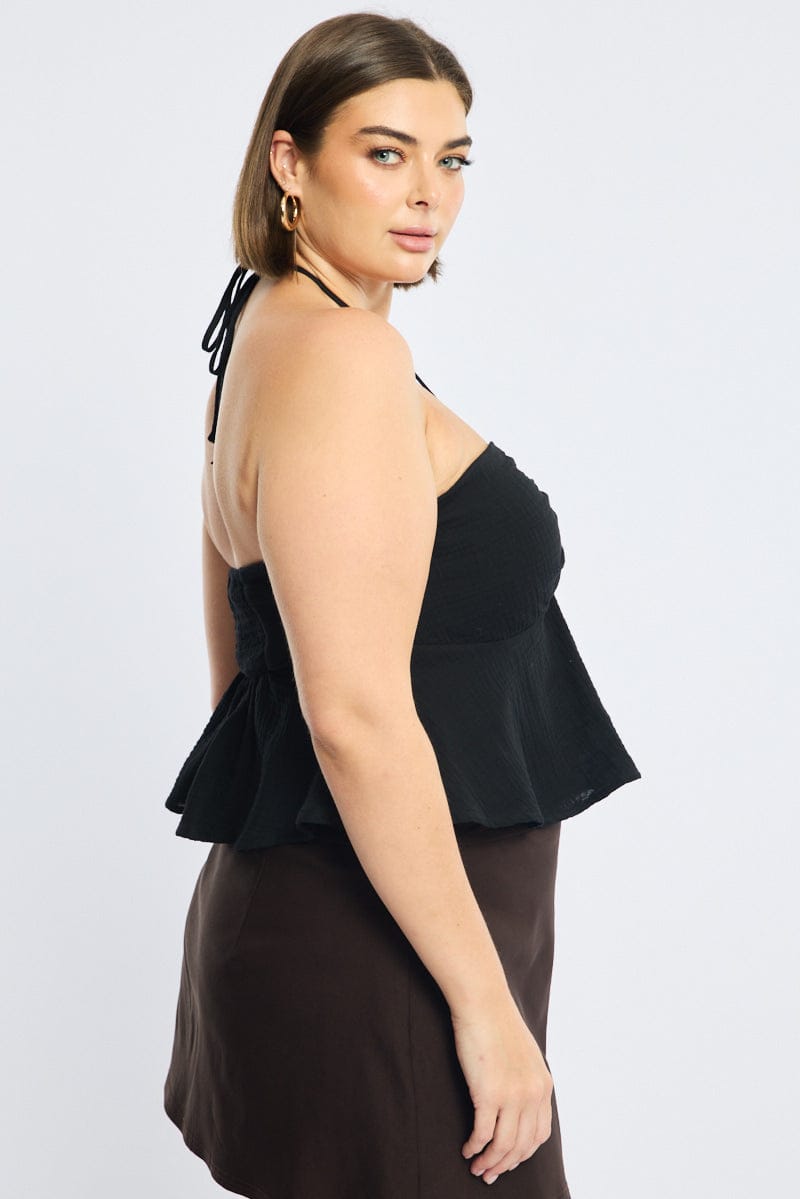 Black Halter Top Sleeveless