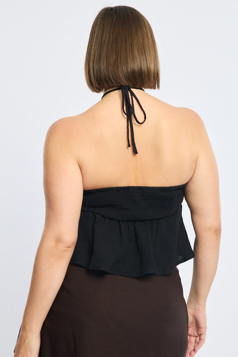 Black Halter Top Sleeveless