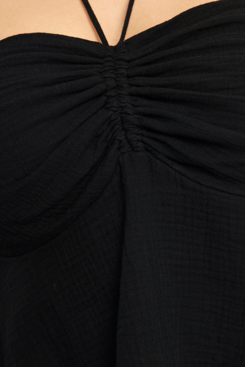 Black Halter Top Sleeveless