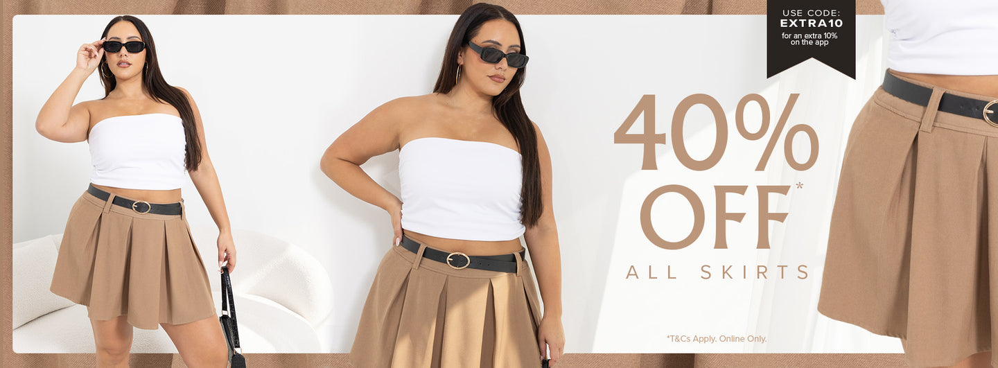 40% OFF ALL Skirts at You And All Curvy Plus Size