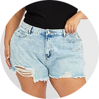 Shop Denim Shorts at You and All Curvy Plus Size