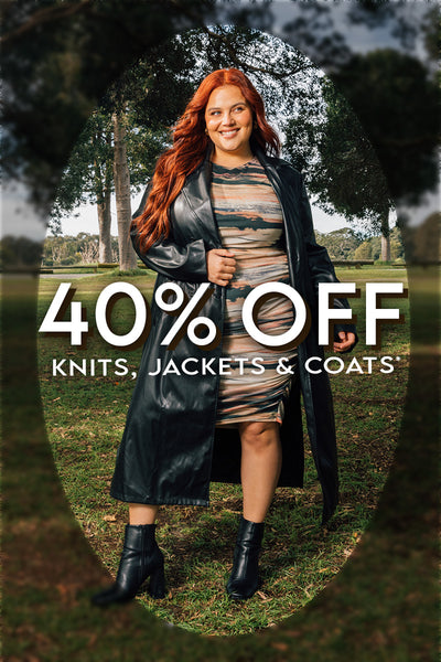 Shop 40% Off Knits, Jackets and Coats at You And All Curvy Plus Size Dresses, Tops, Skirts, Denim, Knitwear, Outerwear
