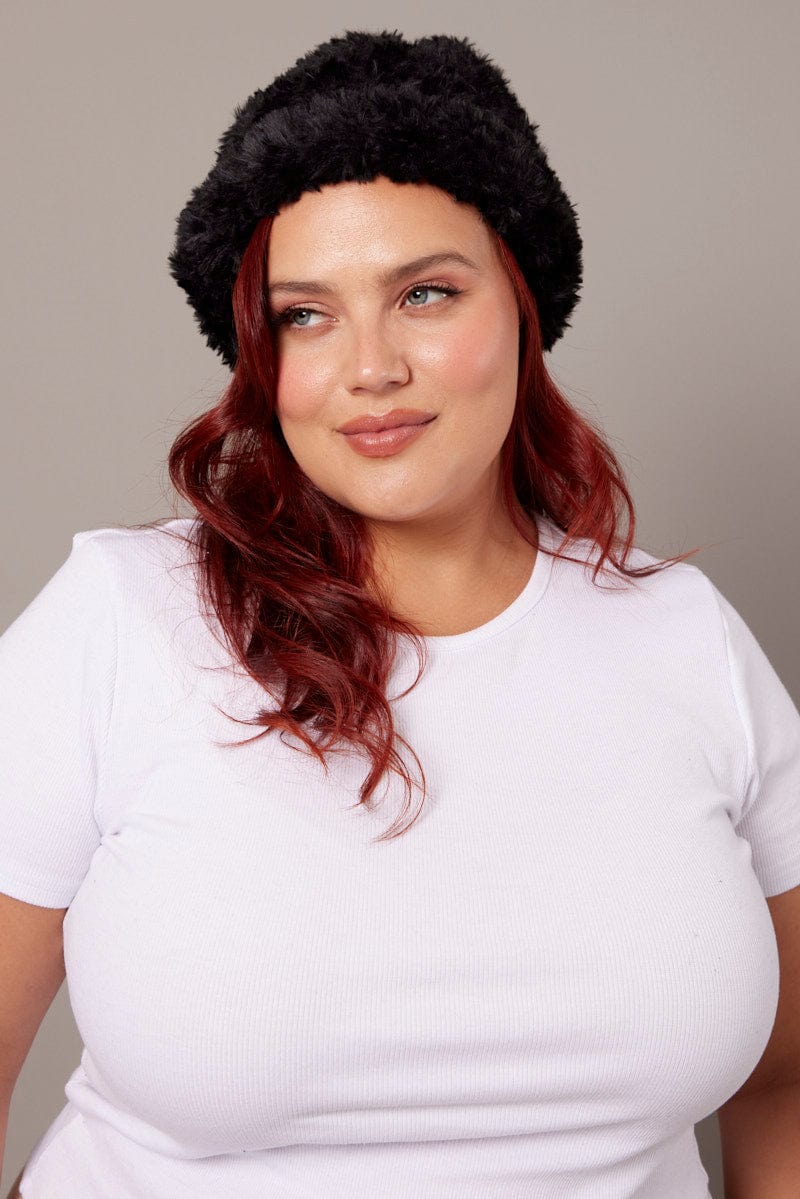 Black Fluffy Beanie for YouandAll Fashion