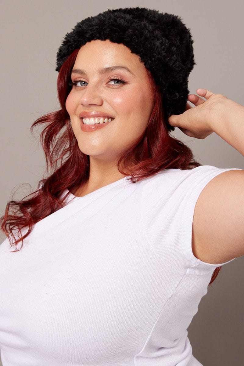 Black Fluffy Beanie for YouandAll Fashion