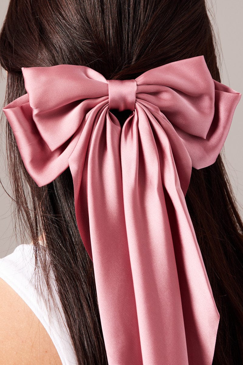 Pink Large Bow Hair Clip for YouandAll Fashion