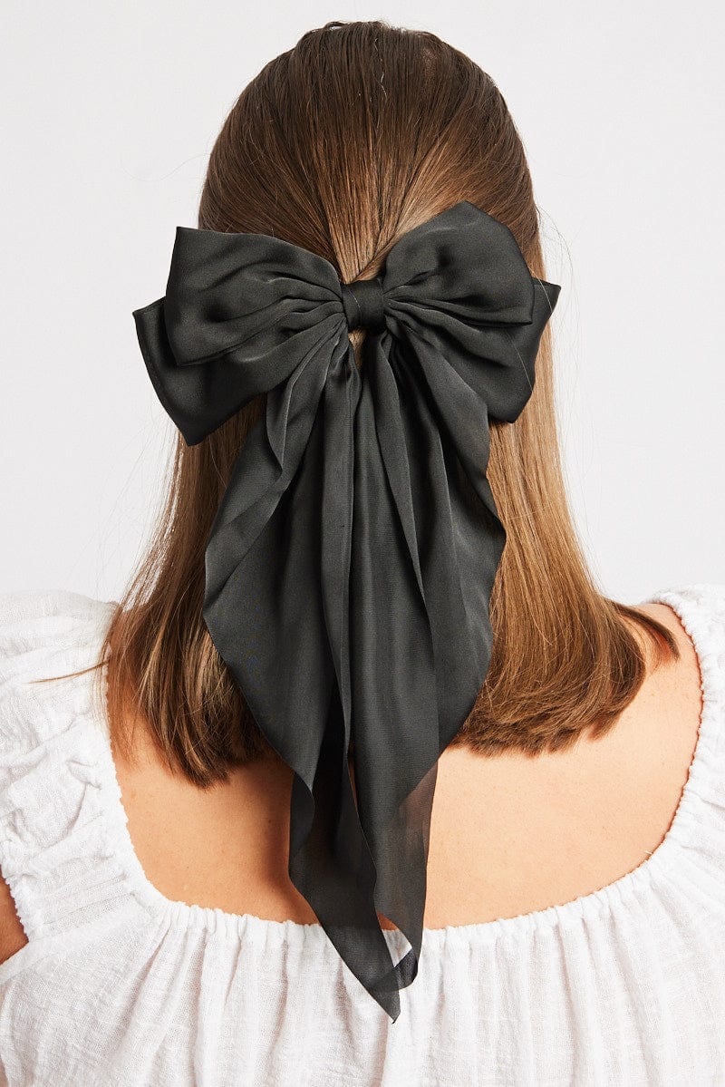 Black Large Bow Hair Clip for YouandAll Fashion