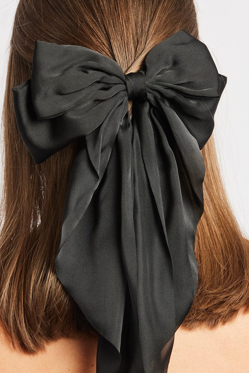 Black Large Bow Hair Clip for YouandAll Fashion