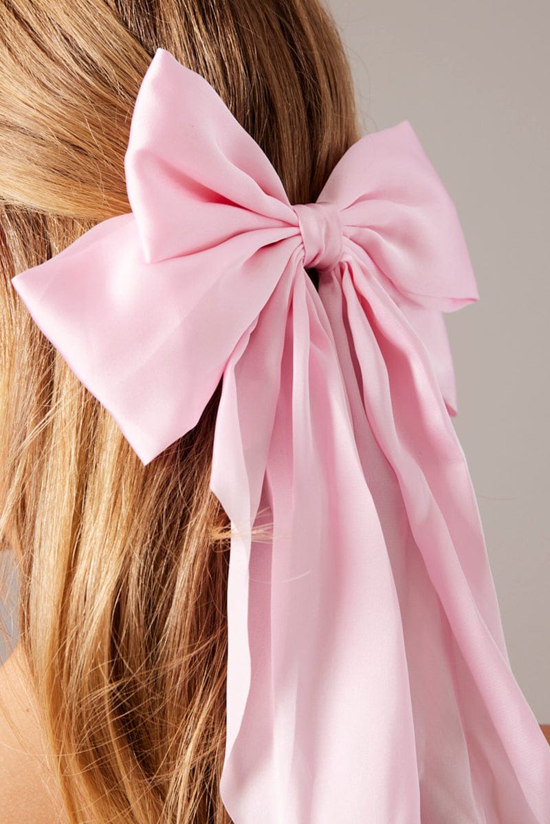 Pink Large Bow Hair Clip for YouandAll Fashion