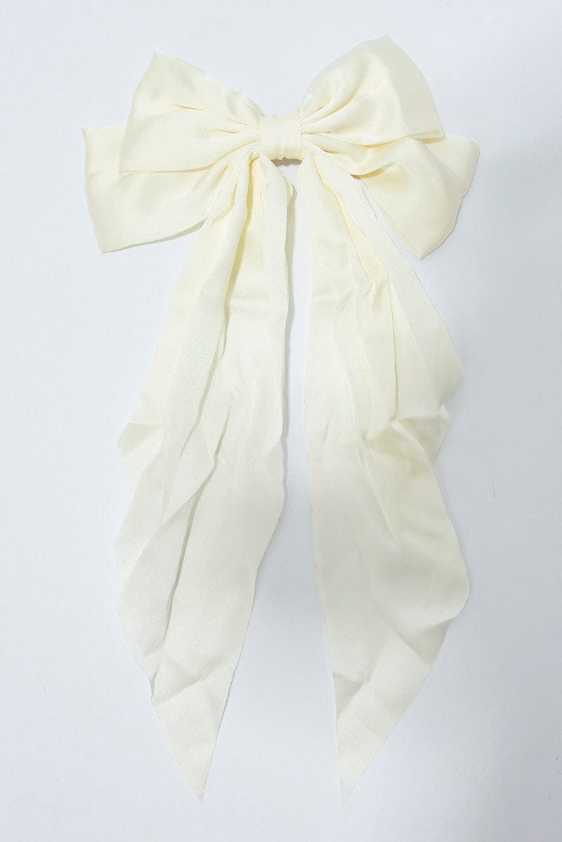 White Large Bow Hair Clip for YouandAll Fashion