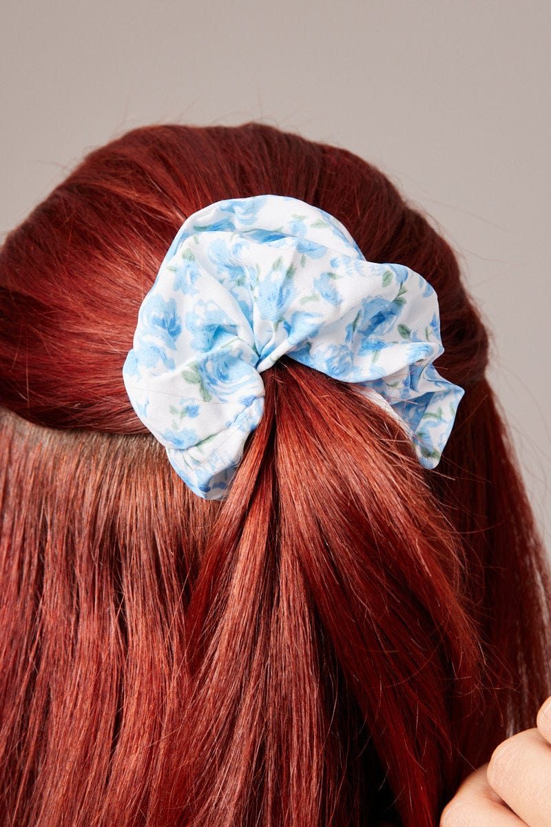 Blue 3 Pack Scrunchies for YouandAll Fashion