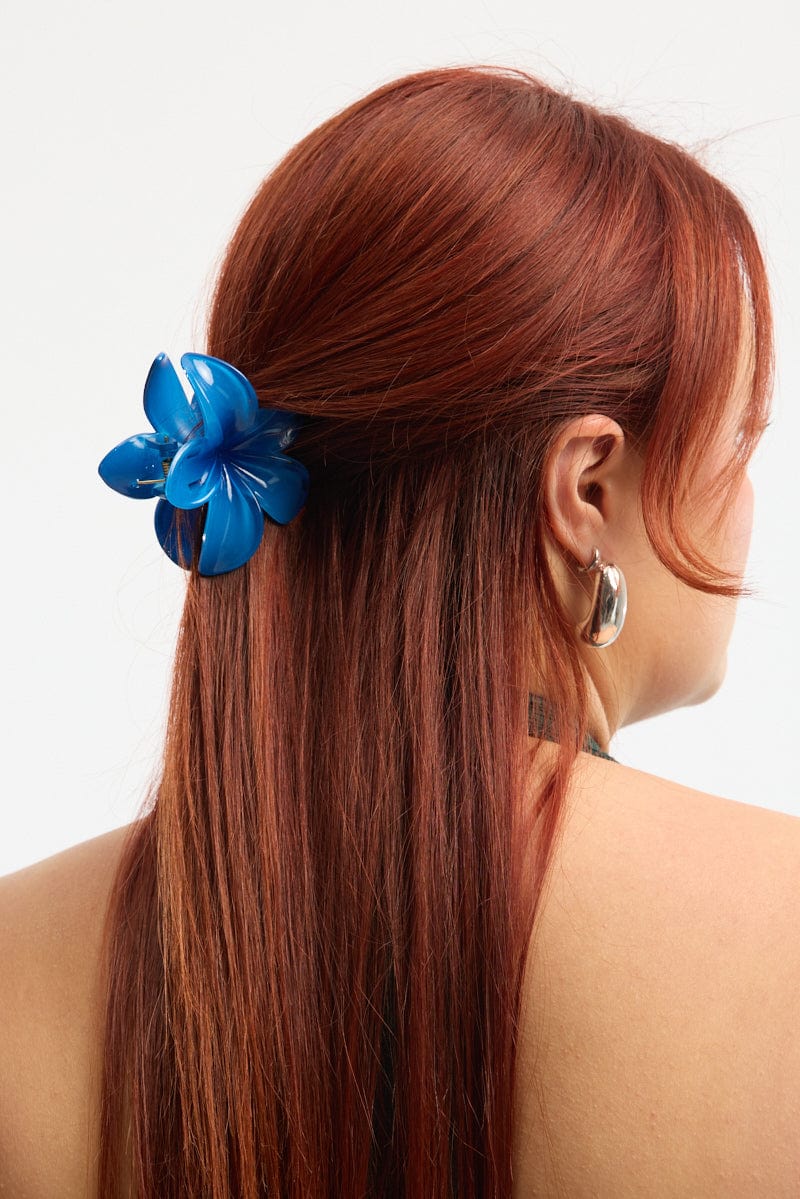 Blue Hibiscus Flower Claw Clip for YouandAll Fashion