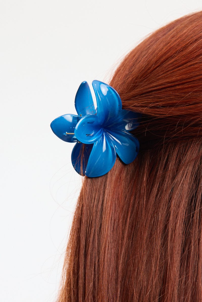 Blue Hibiscus Flower Claw Clip for YouandAll Fashion