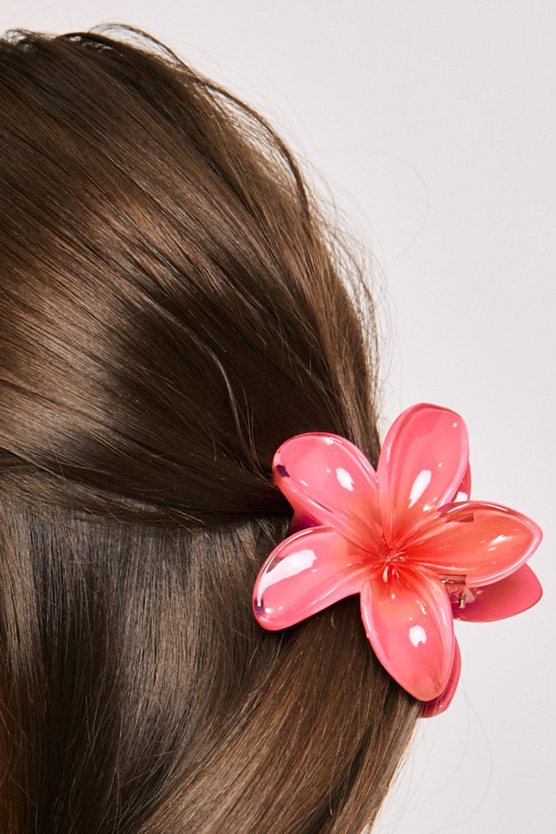 Pink Hibiscus Flower Claw Clip for YouandAll Fashion
