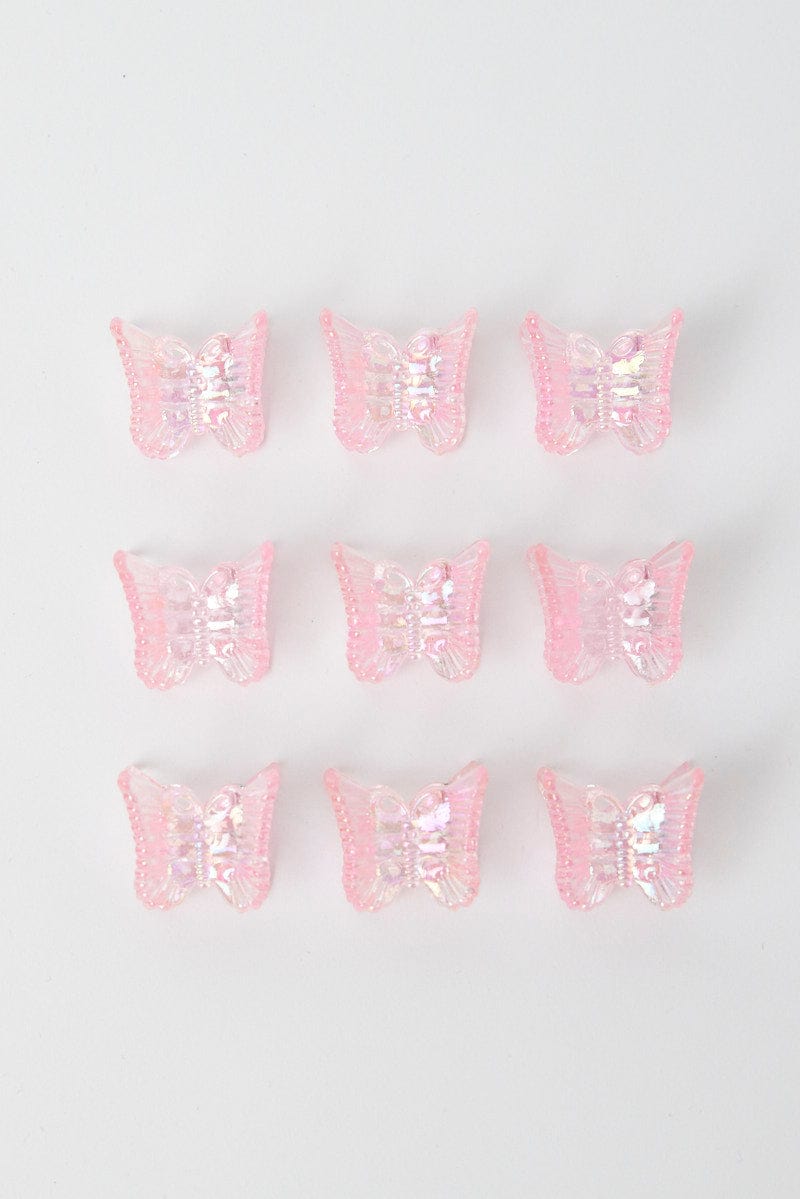 Pink 9 Pack Butterfly Claw Clips for YouandAll Fashion