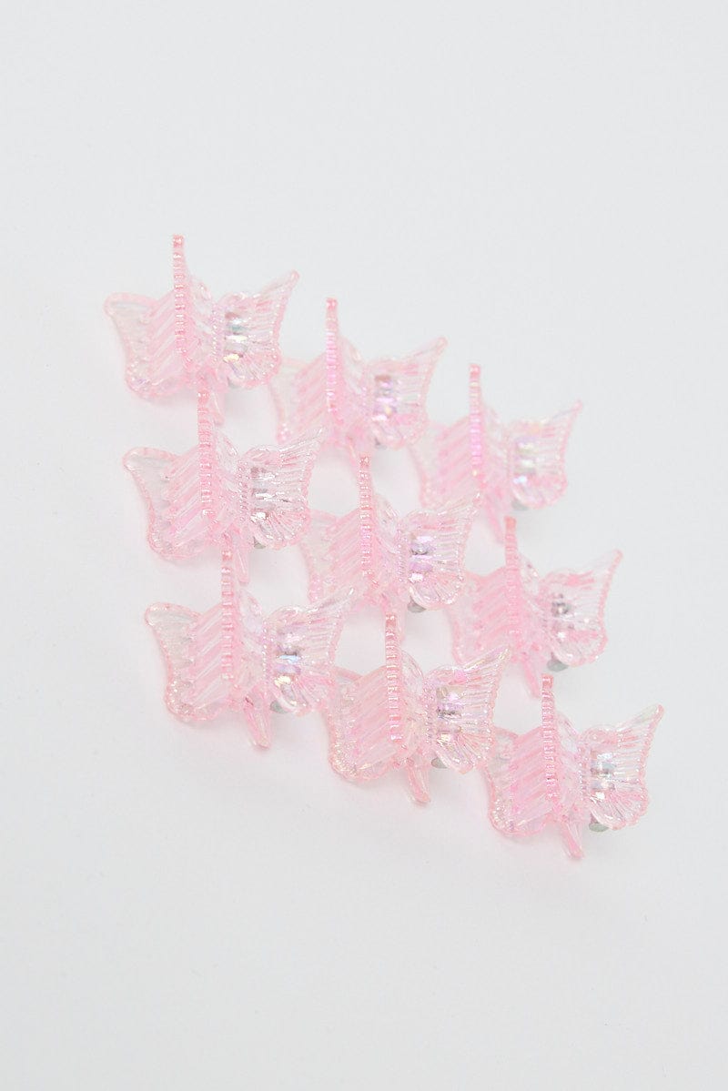 Pink 9 Pack Butterfly Claw Clips for YouandAll Fashion