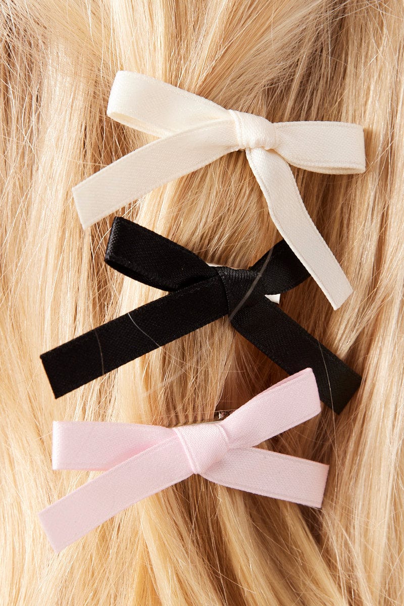 Multi 6 Pack Mini Satin Bow Hair Clips for YouandAll Fashion