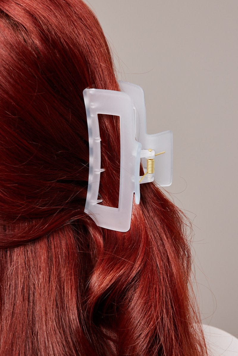 Blue Large Rectangle Claw Clip Frosted for YouandAll Fashion