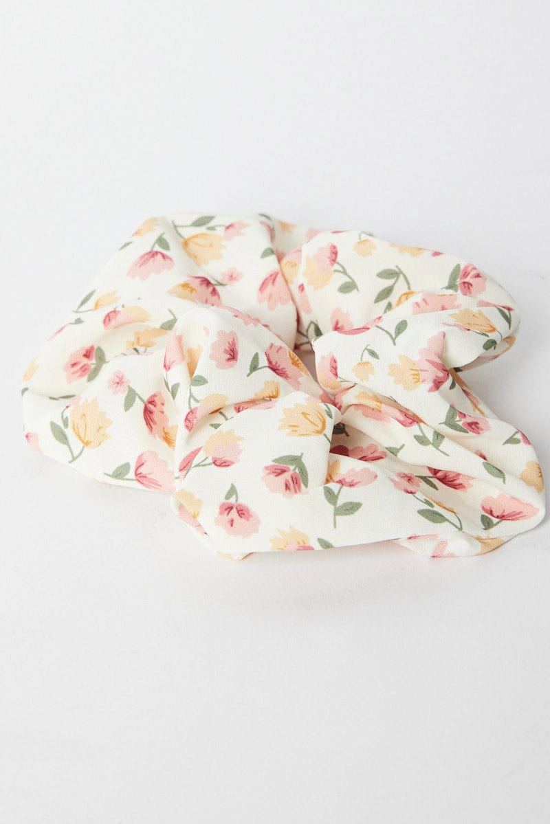 Pink Floral Scrunchie for YouandAll Fashion