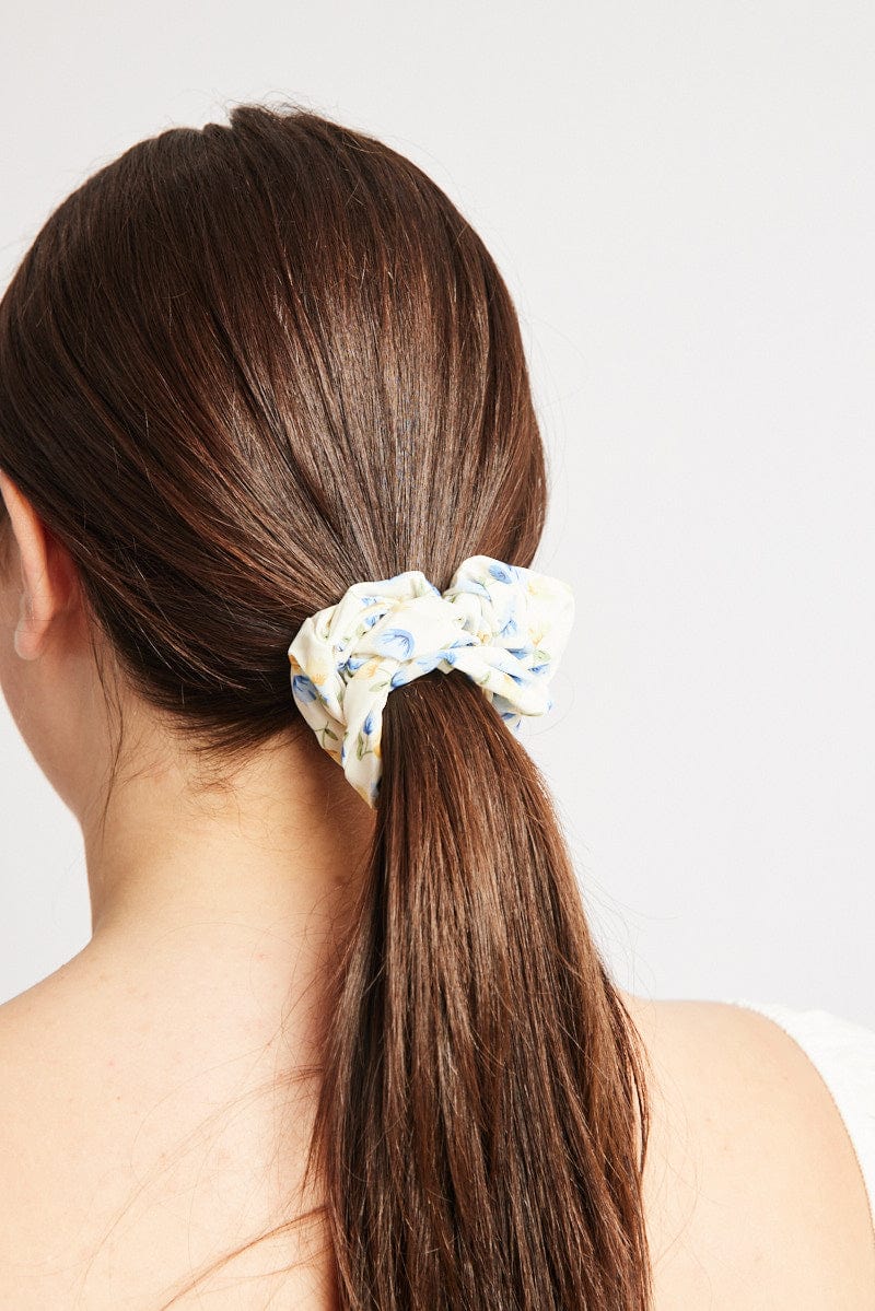 Blue Floral Scrunchie for YouandAll Fashion