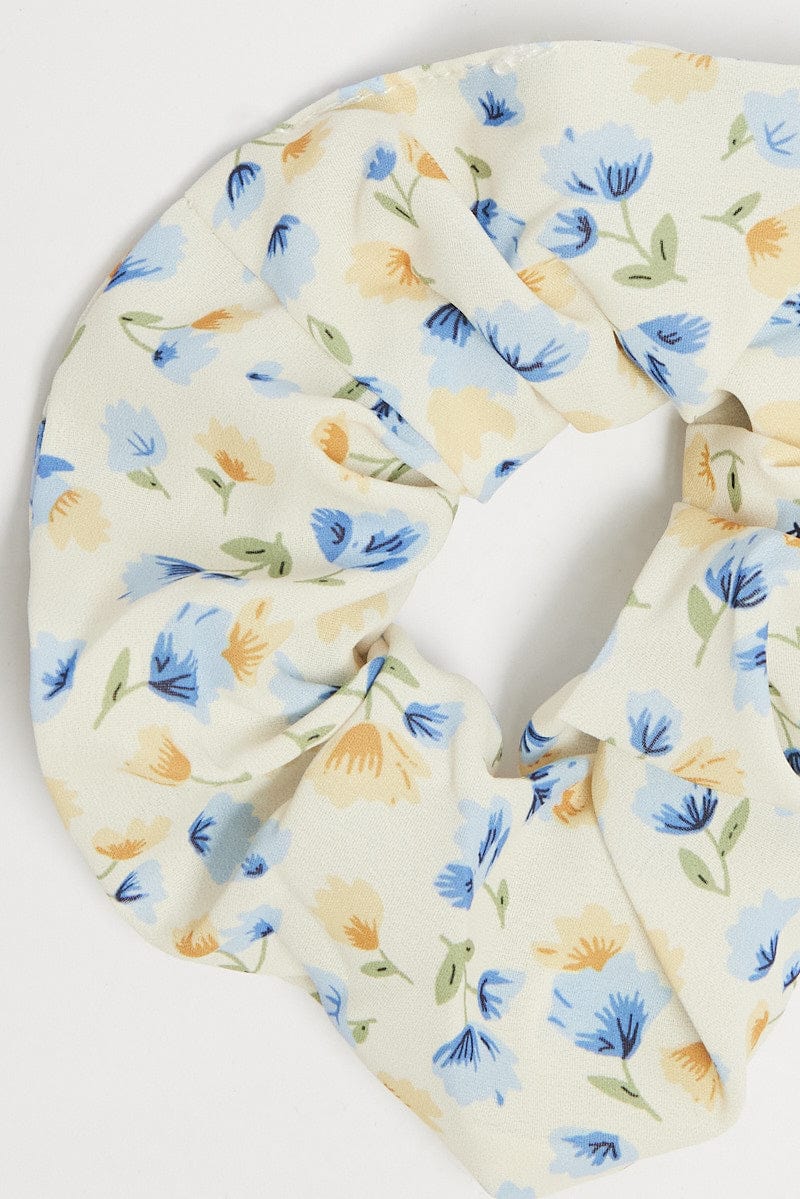 Blue Floral Scrunchie for YouandAll Fashion