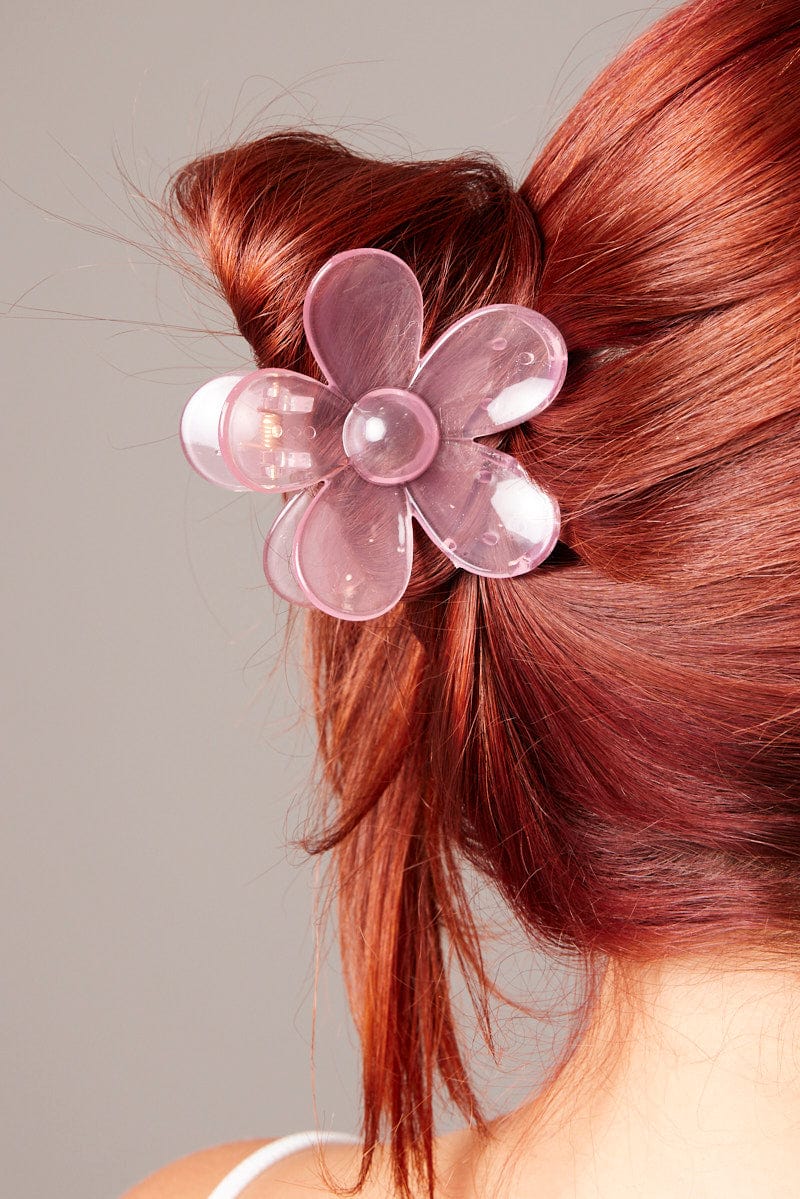 Pink Flower Claw Clip for YouandAll Fashion
