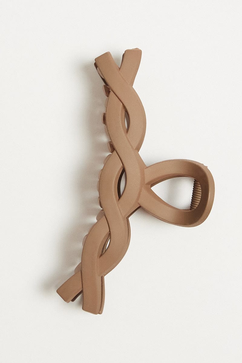 Brown Claw Clip Twist for YouandAll Fashion