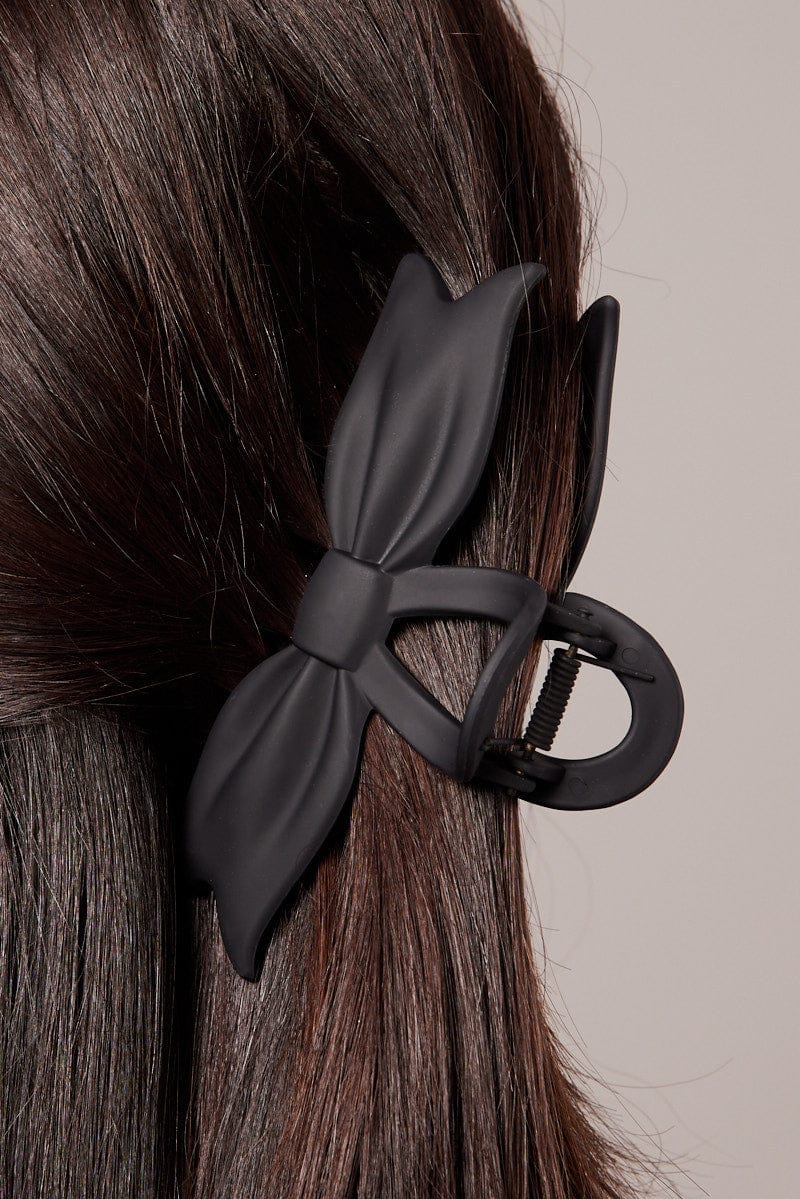 Black Bow Hair Claw Clip for YouandAll Fashion