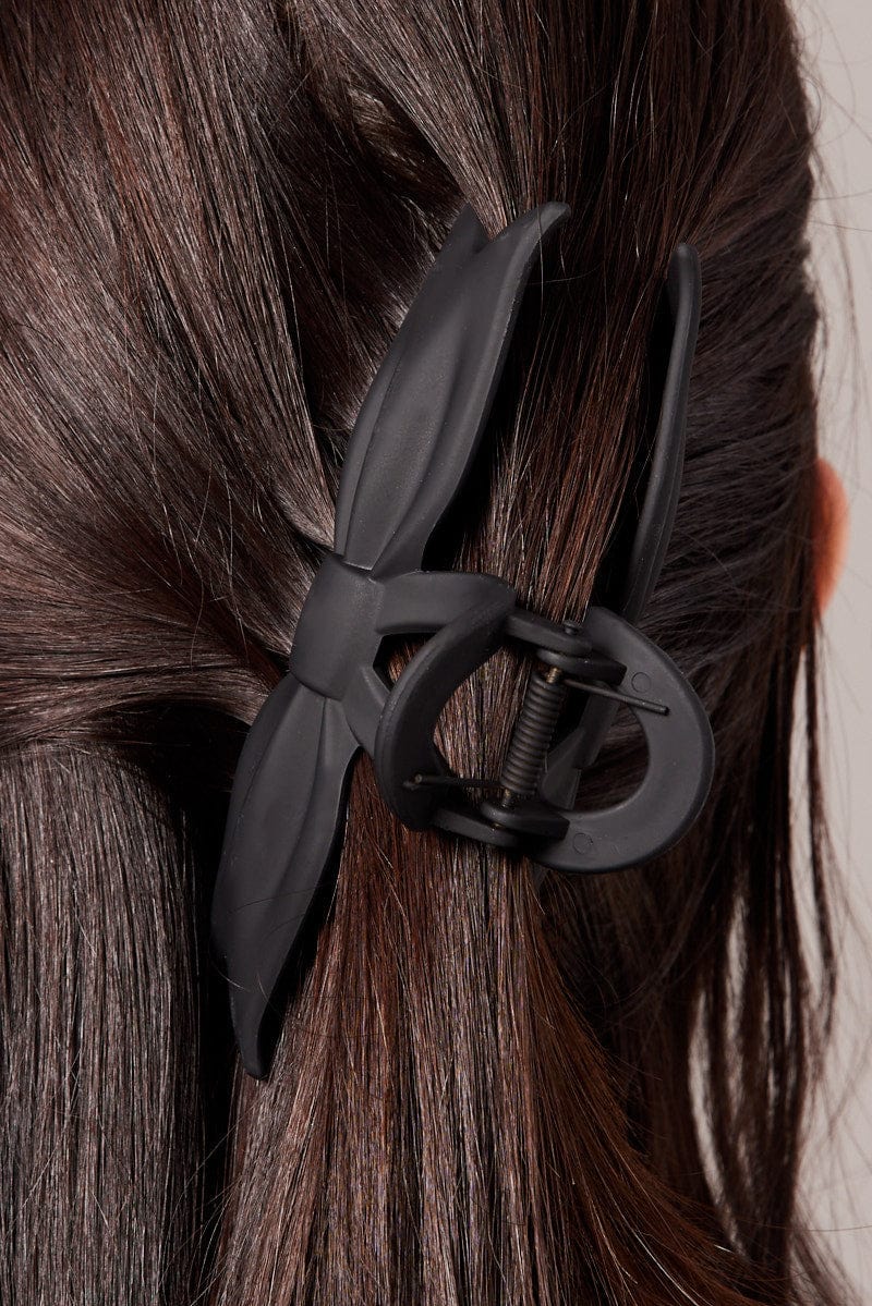 Black Bow Hair Claw Clip for YouandAll Fashion