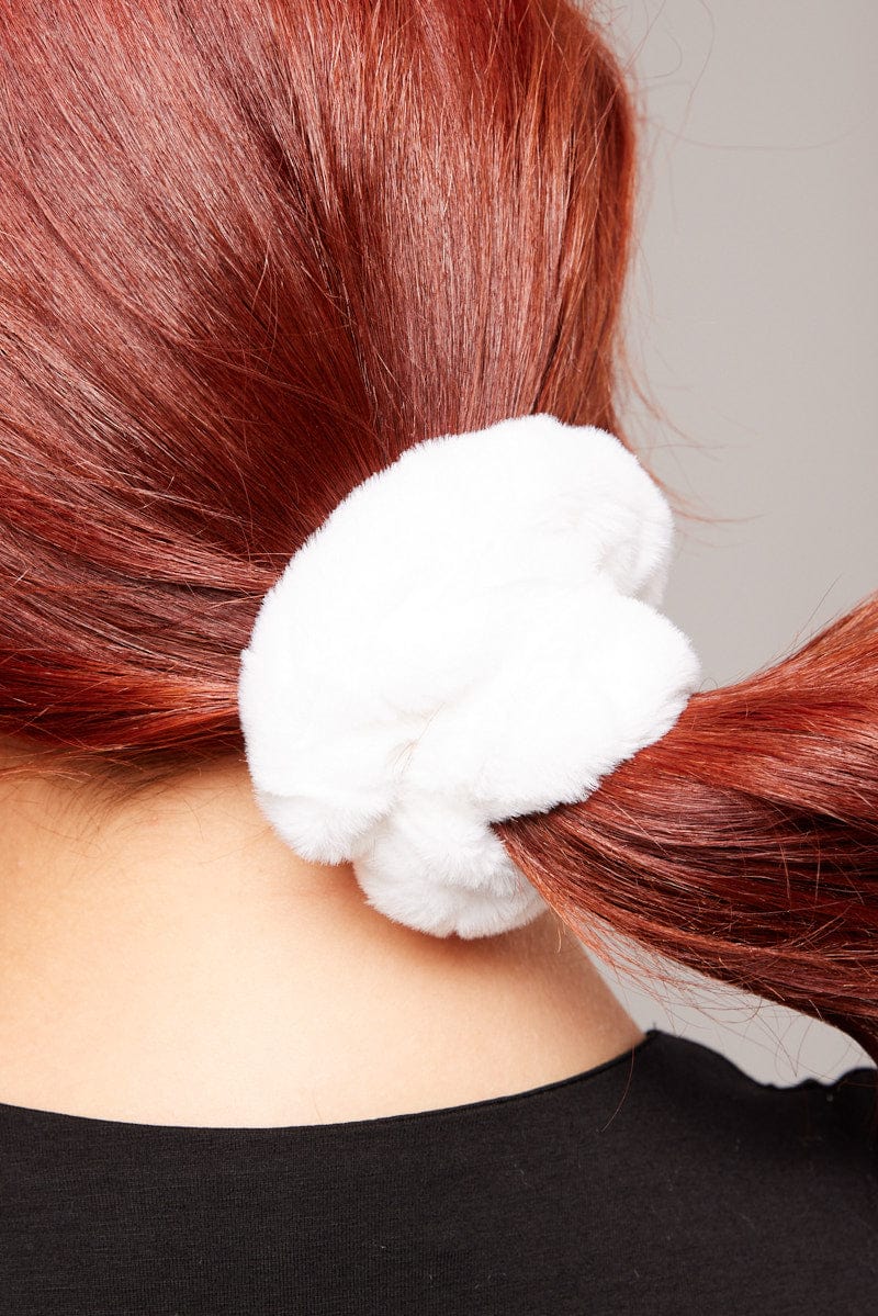 Multi 3 Pack Faux Fur Scrunchies for YouandAll Fashion