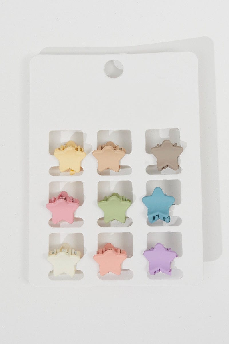 Multi 9 Pack Star Claw Clips for YouandAll Fashion