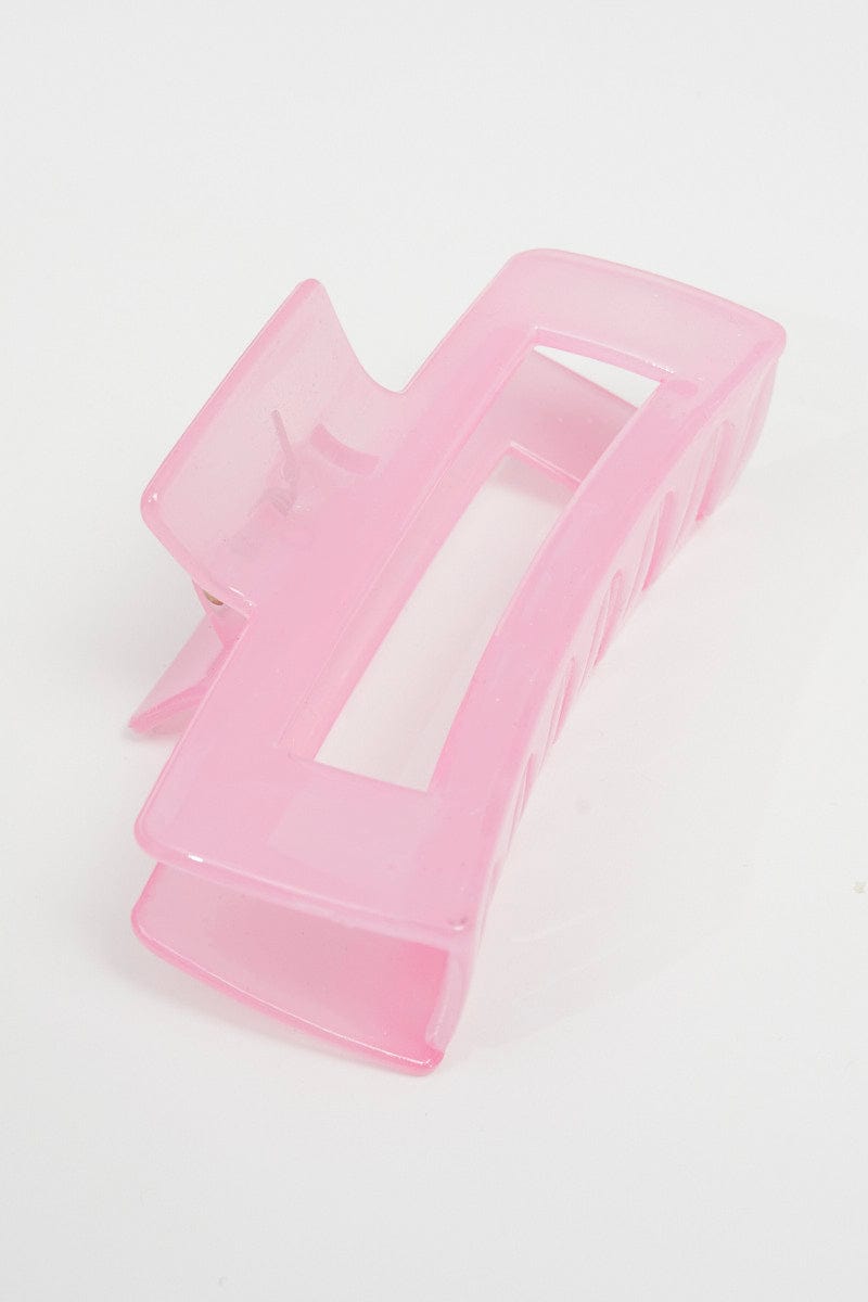 Pink Large Rectangle Claw Clip for YouandAll Fashion