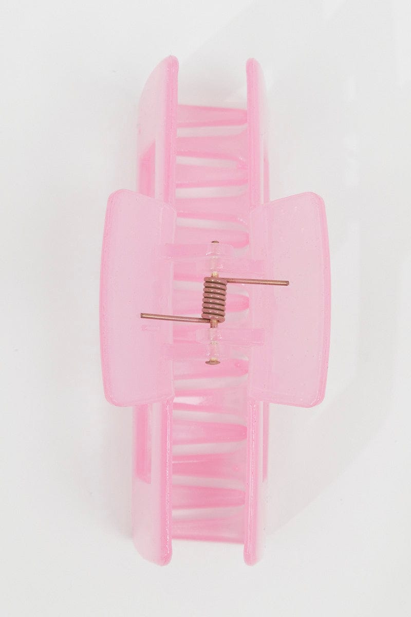 Pink Large Rectangle Claw Clip for YouandAll Fashion