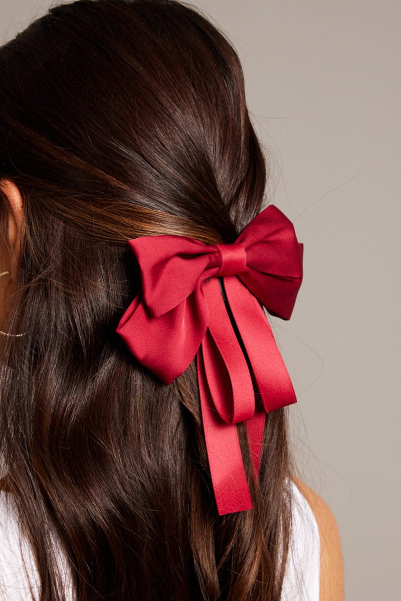 Red Bow Hair Clip for YouandAll Fashion